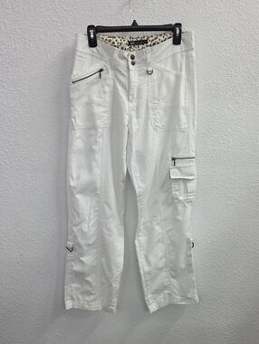 Lee Gold Label White Cargo Pants Size 10 Medium Cotton Utility Pockets